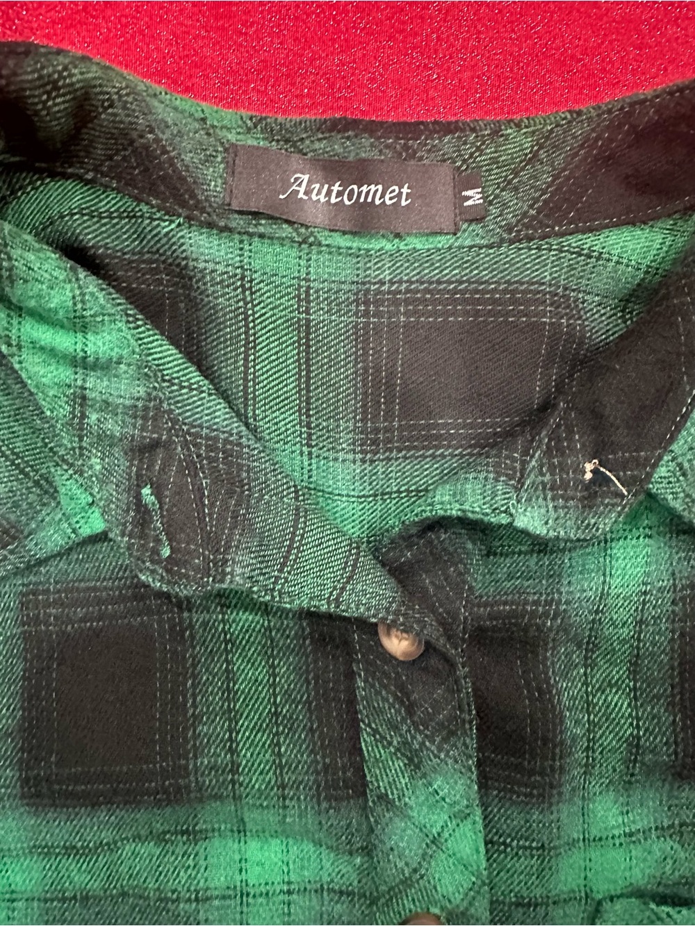 Autumnz Green Plaid Button-Down Shirt - Picture 3 of 4